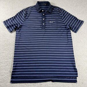 Polo RLX Ralph Lauren Striped Short Sleeve Wicking Polo Shirt Blue Men’s Size L
